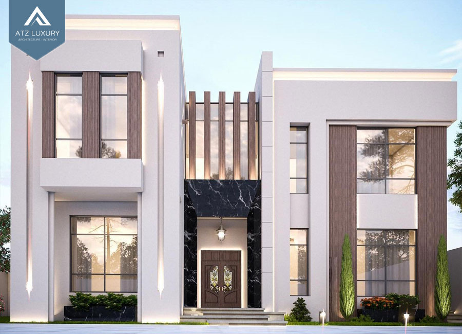 thiết kế biệt thự 2 tầng mặt tiền 9m