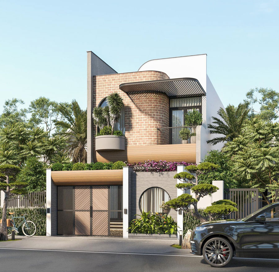 biệt thự 2 tầng mặt tiền 9m