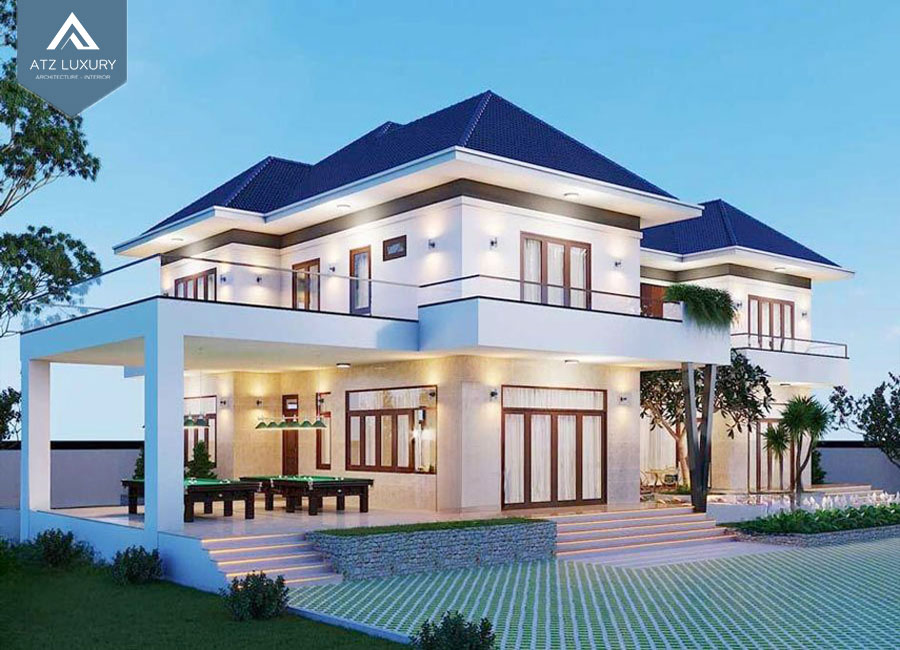Mẫu biệt thự 2 tầng mặt tiền 9m