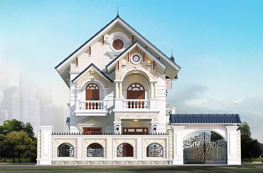 biệt thự 2 tầng mặt tiền 9m