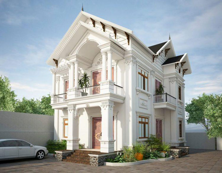 biệt thự mái thái 2 tầng 4 phòng ngủ