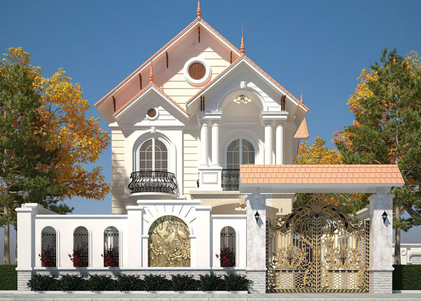 biệt thự mái thái 2 tầng 4 phòng ngủ