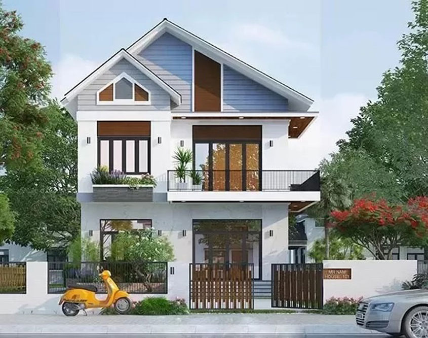 biệt thự mái thái 2 tầng 4 phòng ngủ