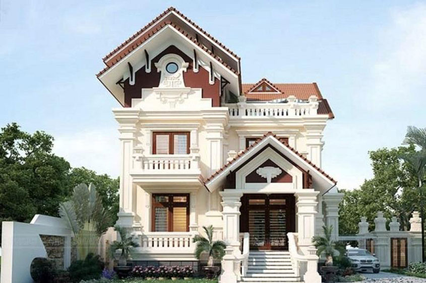 biệt thự mái thái 2 tầng 4 phòng ngủ
