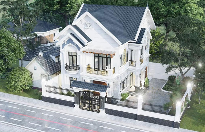 Biệt thự 4 phòng ngủ 2 tầng mái Thái