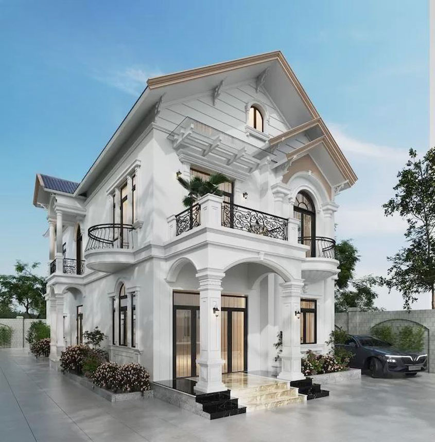 biệt thự mái thái 2 tầng 4 phòng ngủ