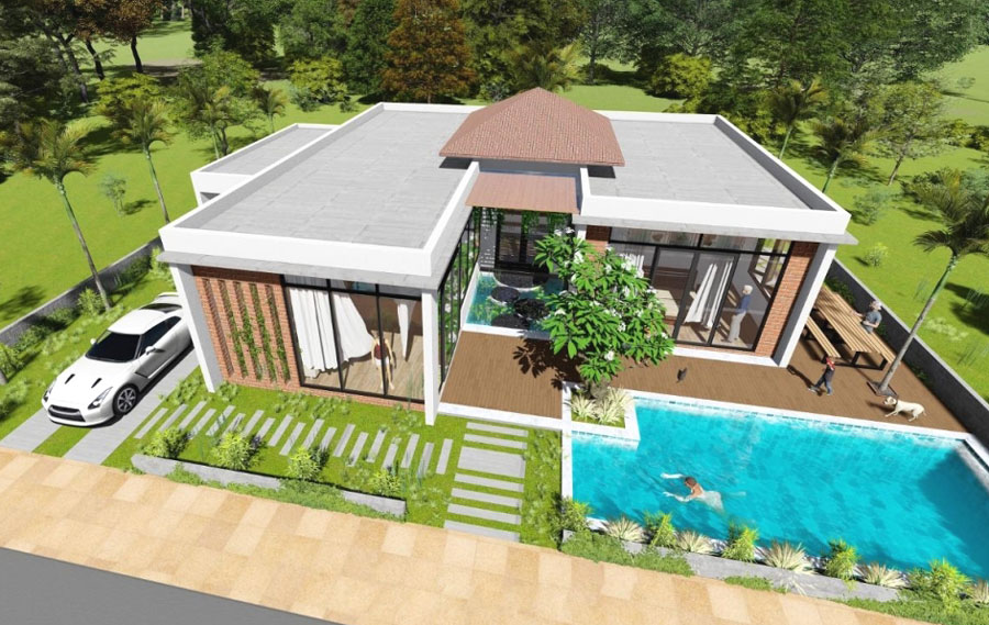 biệt thự 1 tầng 200m2