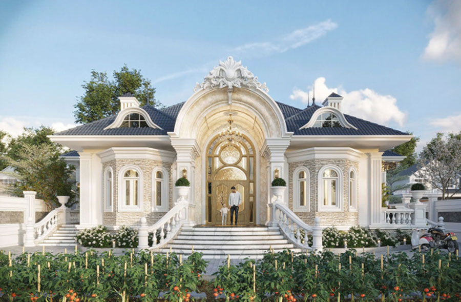 Mẫu biệt thự 1 tầng 200m2