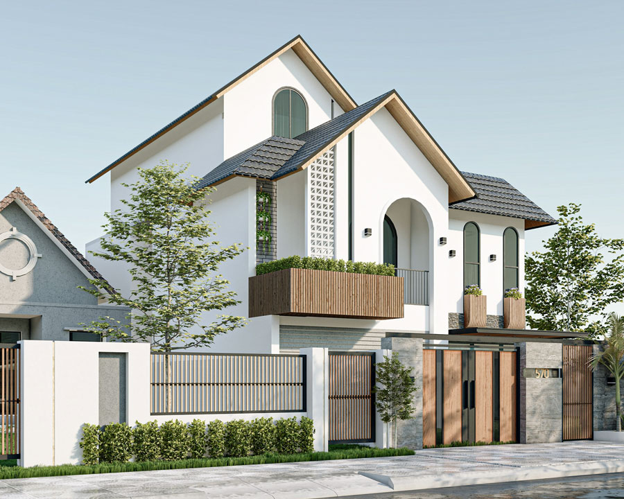 Mẫu biệt thự nhà vườn 150m2 hiện đại