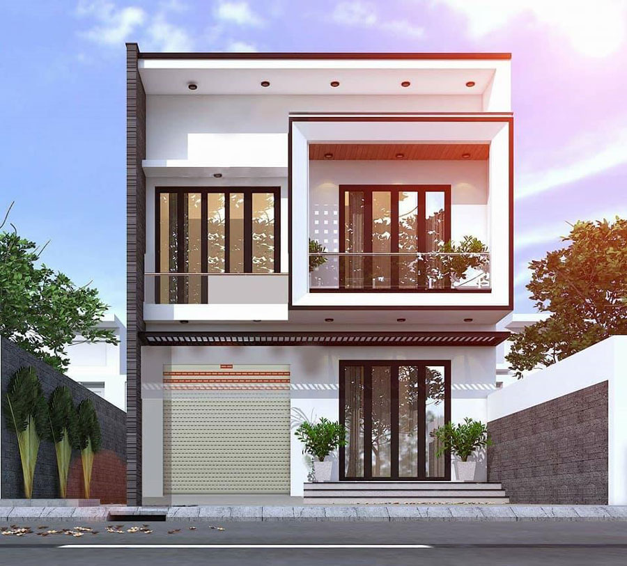 Nhà phố 2 tầng thiết kế đơn giản nhỏ gọn