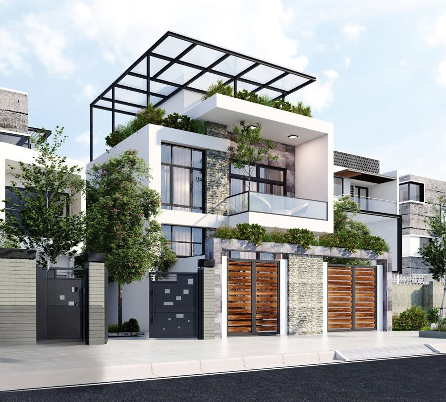 Mẫu nhà phố hiện đại thiết kế tối giản