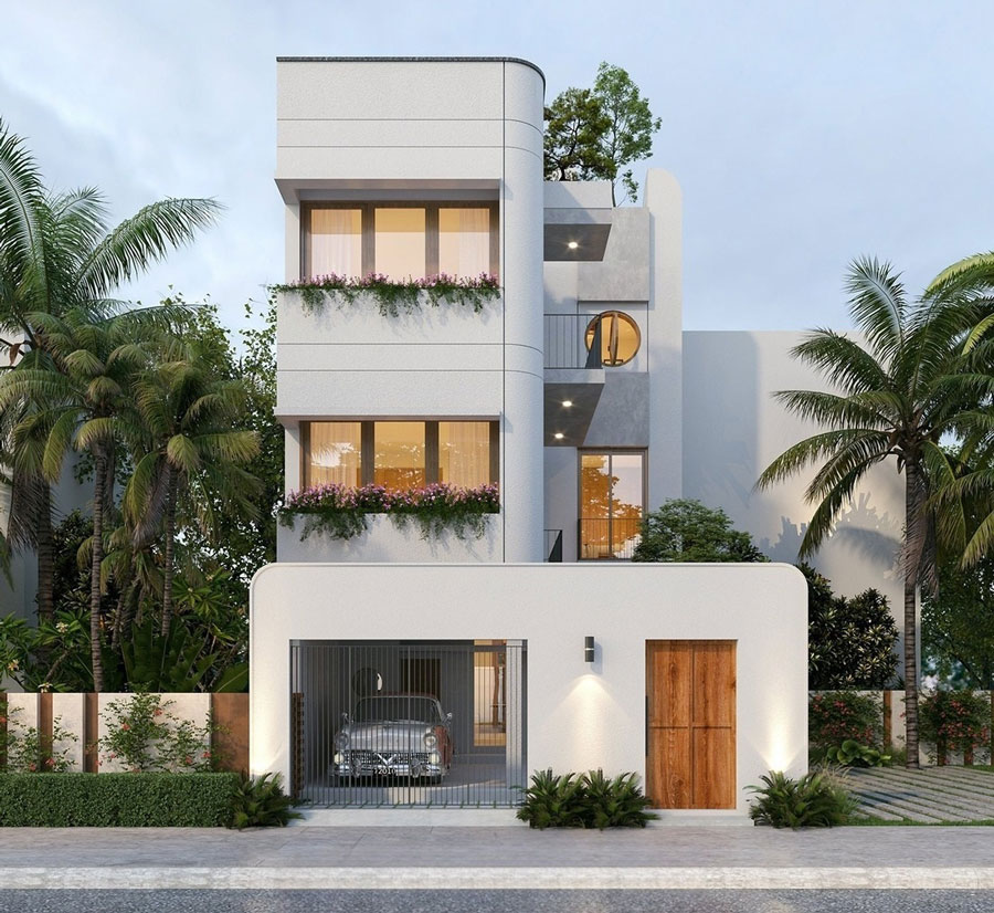 Mẫu thiết kế nhà phố 7m mặt tiền thiết kế hiện đại đẹp