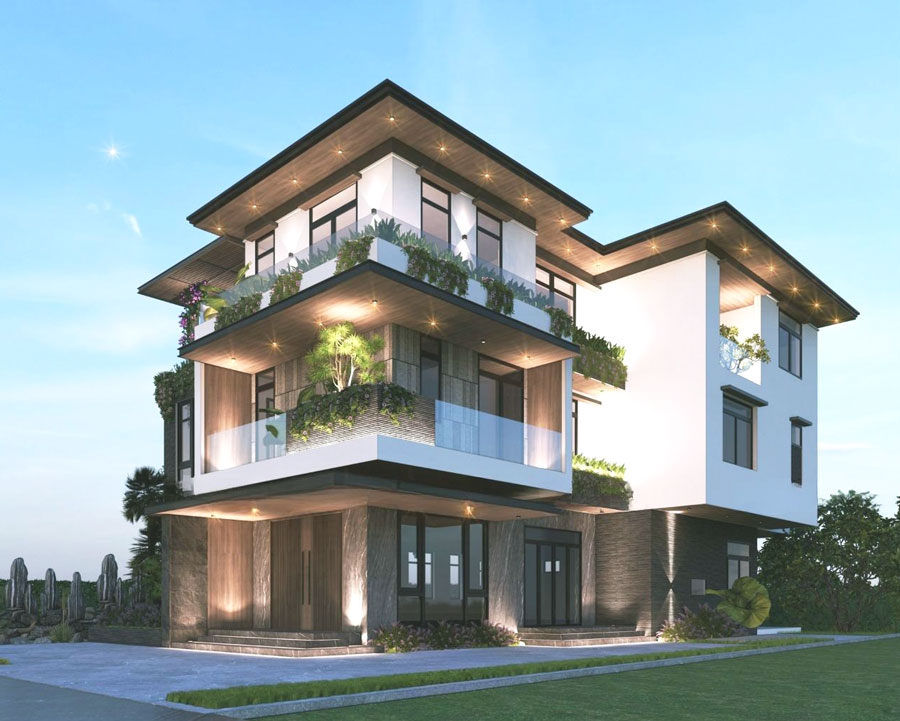 Mẫu thiết kế biệt thự 250m2 đẹp được nhiều gia chủ ưa chuộng năm nay 11 Thiết kế biệt thự 250m2 3 tầng phong cách độc đáo và tinh tế