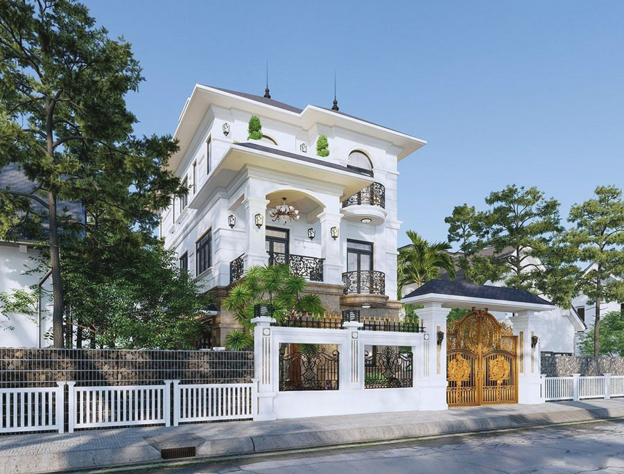 Mẫu thiết kế biệt thự 250m2 đẹp được nhiều gia chủ ưa chuộng năm nay 15 Biệt thự tân cổ điển 250m2 đẳng cấp trong từng chi tiết