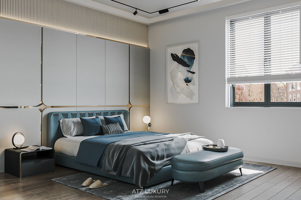 Mẫu thiết kế biệt thự nhà vườn 2 tầng mái Nhật hiện đại (CĐT: Chị Thu - Vĩnh Phúc) 15 Nội thất phòng ngủ phụ