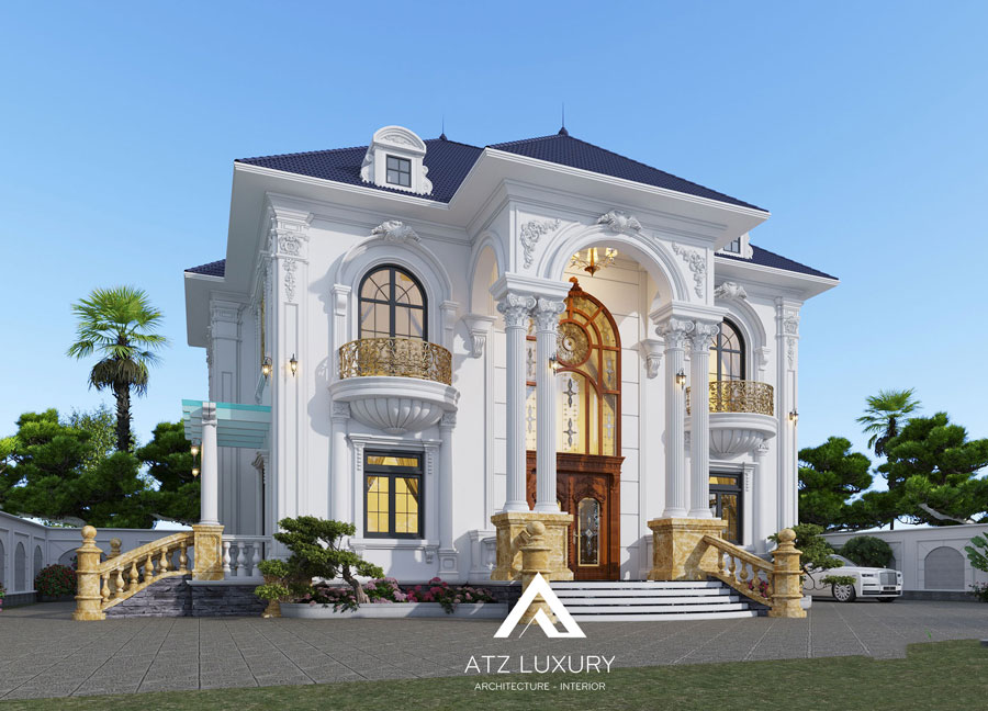 biệt thự 2 tầng tân cổ điển kiểu pháp