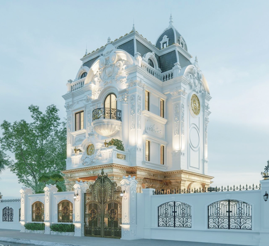 biệt thự mái mansard