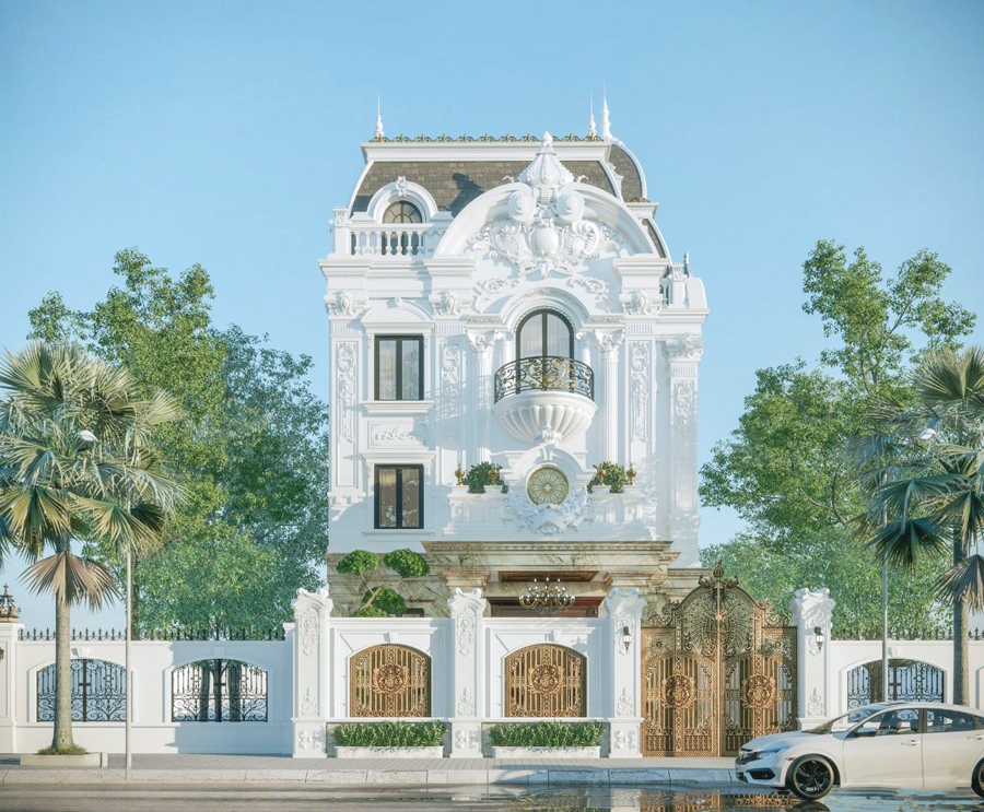 Thiết kế biệt thự mái Mansard
