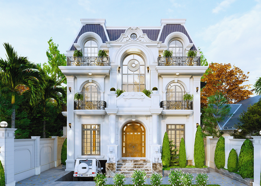 biệt thự mái mansard