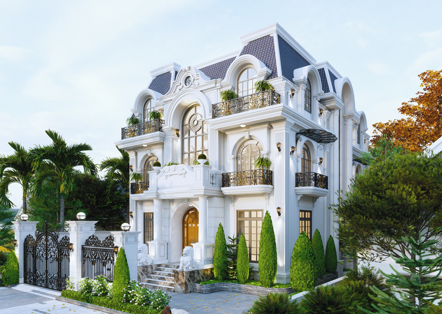 Mẫu biệt thự mái mansard