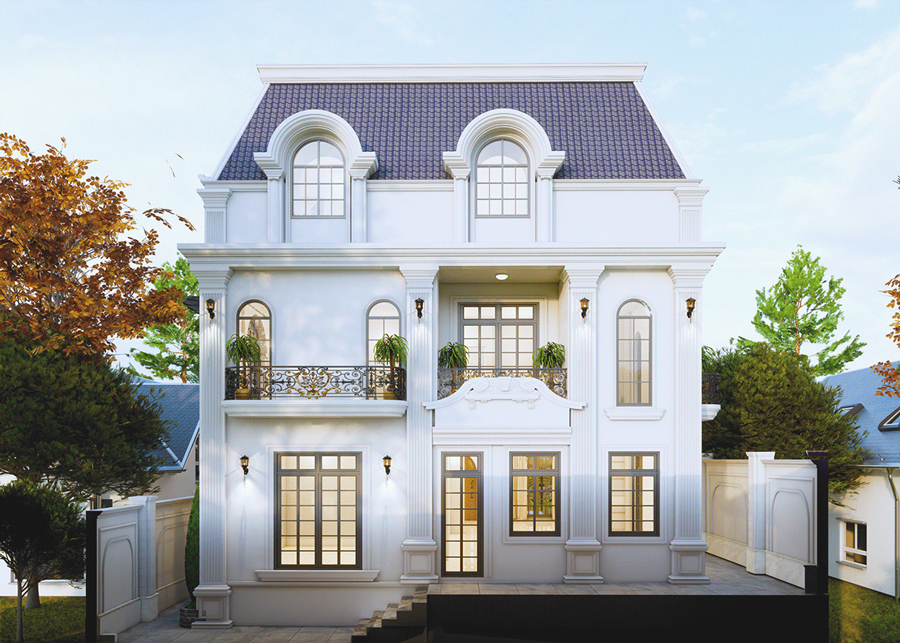 biệt thự mái mansard