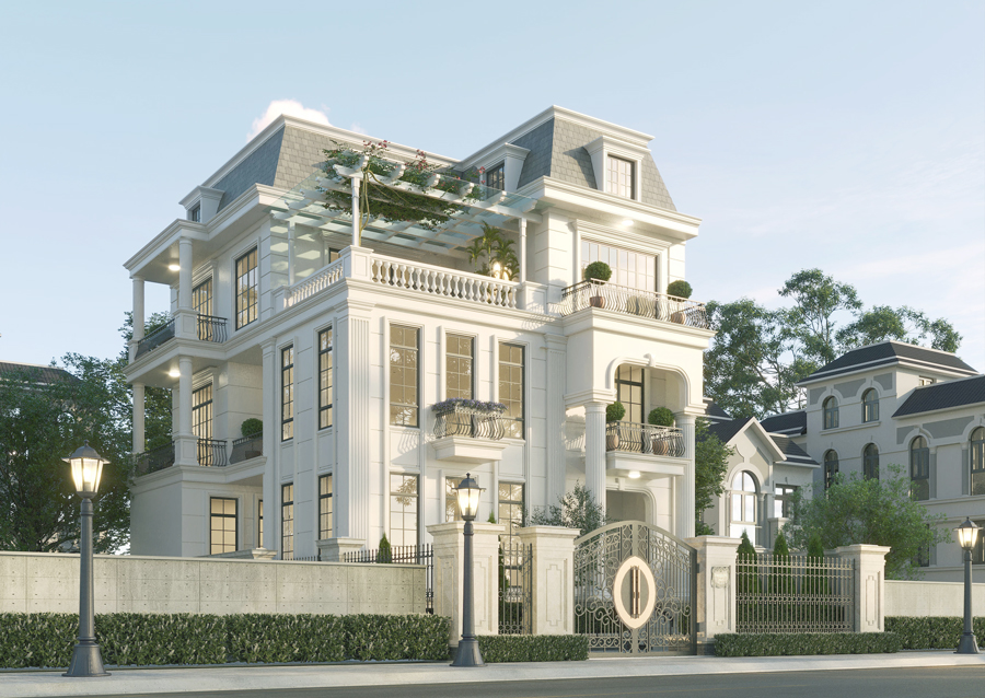 biệt thự mái mansard