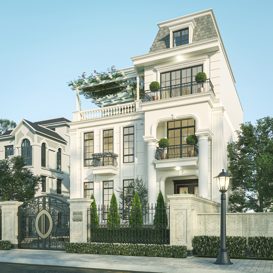biệt thự mái mansard