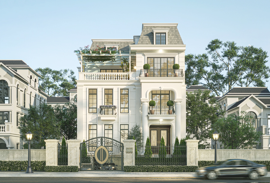 Thiết kế biệt thự mái mansard