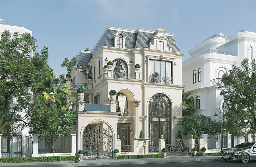 Mẫu biệt thự mái mansard