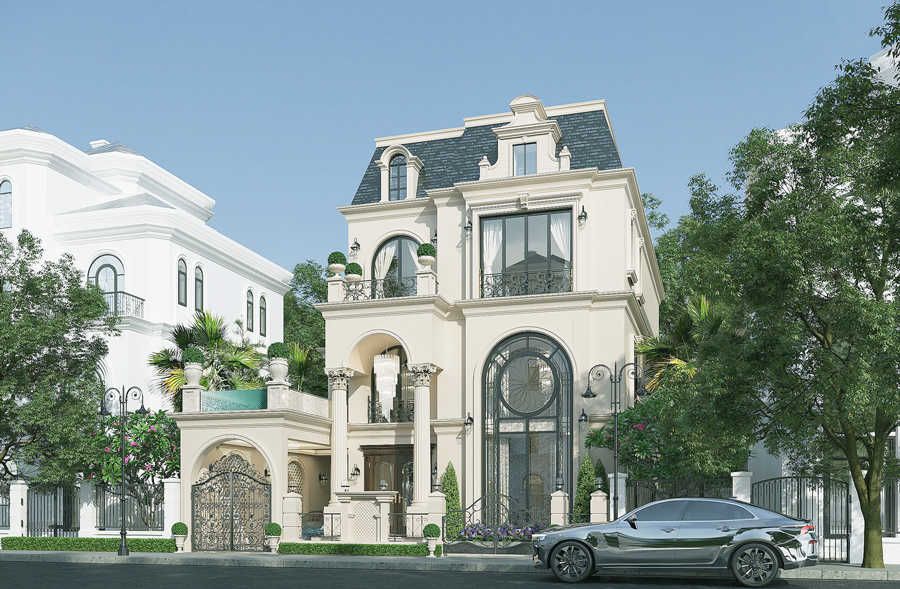 biệt thự mái mansard