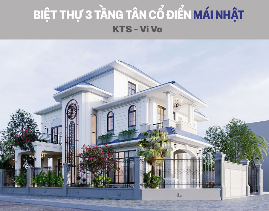 mẫu biệt thự tân cổ điển 3 tầng đẹp