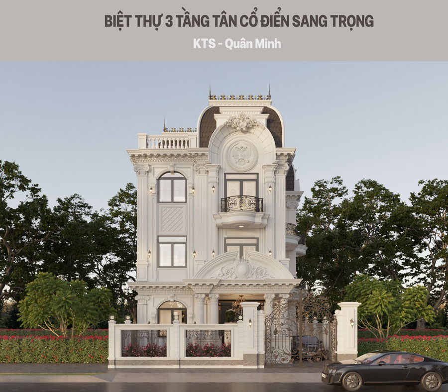 Mẫu biệt thự 3 tầng tân cổ điển