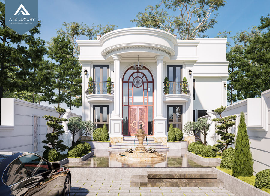 Mẫu biệt thự mini 2 tầng 100m2 phong cách Châu Âu
