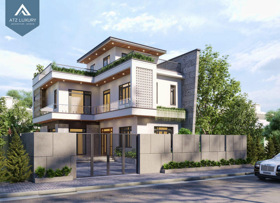 thiết kế biệt thự mini 2 tầng 100m2