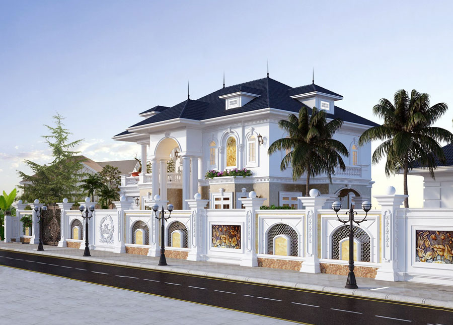 biệt thự 2 tầng mái Nhật tân cổ điển