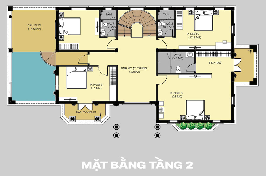 biệt thự 2 tầng mái Nhật tân cổ điển