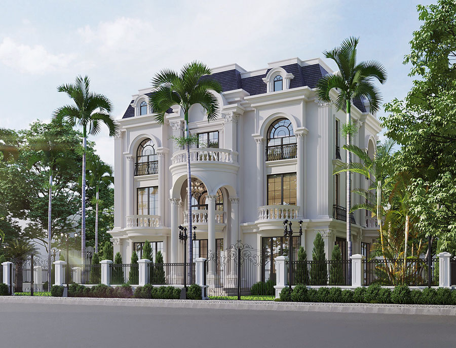 Mẫu biệt thự 3 tầng kiểu Pháp