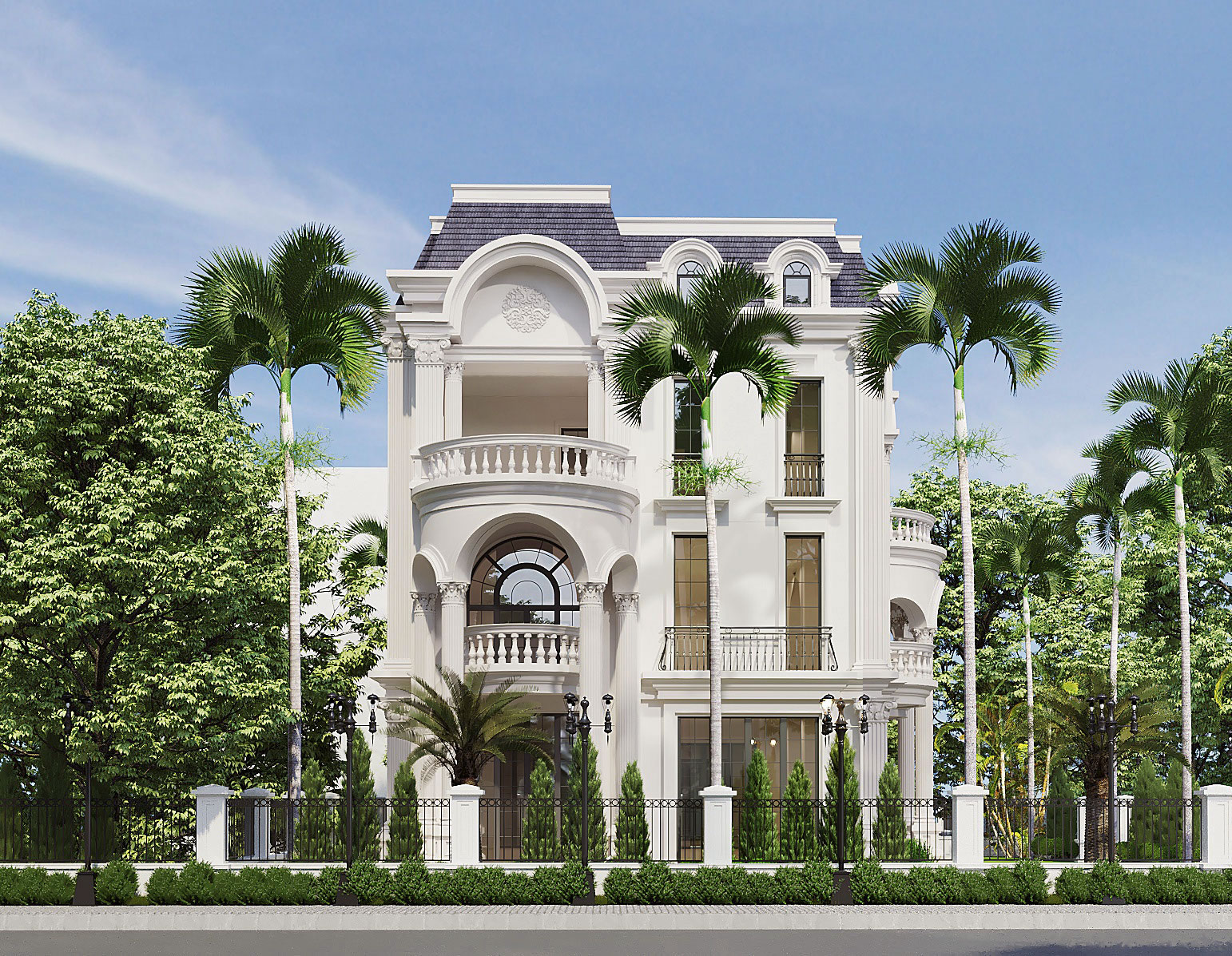Mẫu biệt thự 3 tầng kiểu Pháp