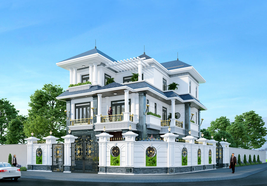 biệt thự 3 tầng kiểu pháp