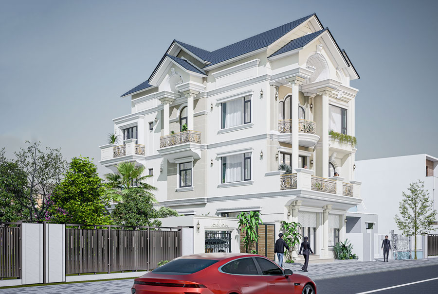 Mẫu biệt thự 3 tầng kiểu Pháp