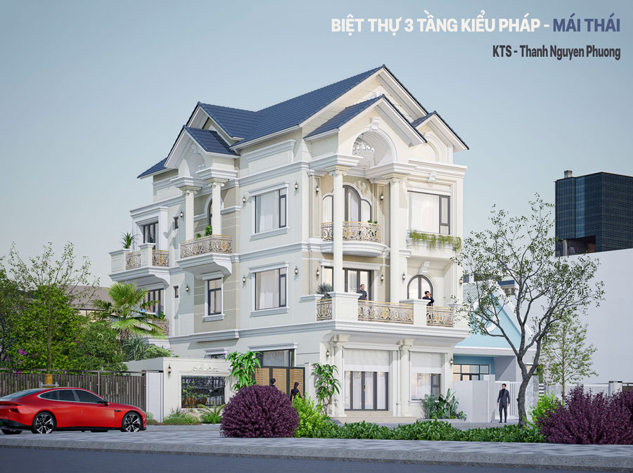 biệt thự 3 tầng kiểu Pháp đẹp