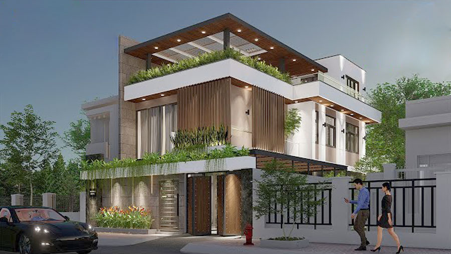 Mẫu biệt thự mini 2 tầng