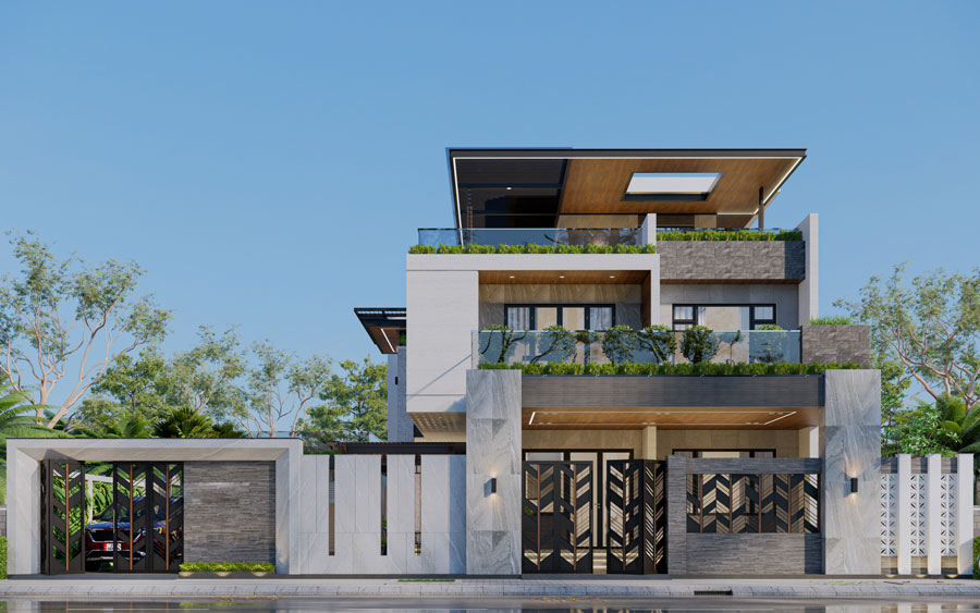 biệt thự mini 2 tầng
