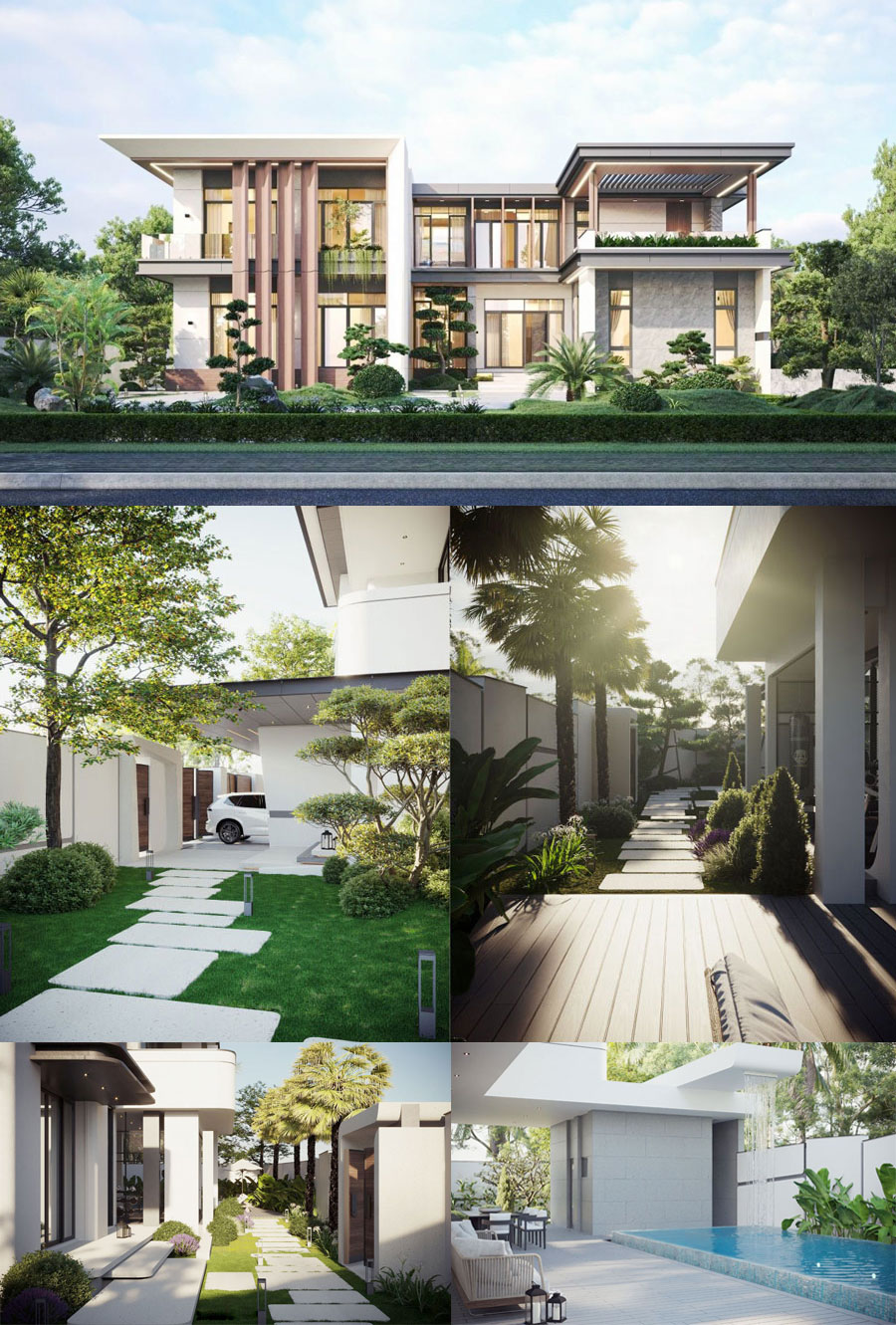 Mẫu thiết kế biệt thự 2 tầng hiện đại
