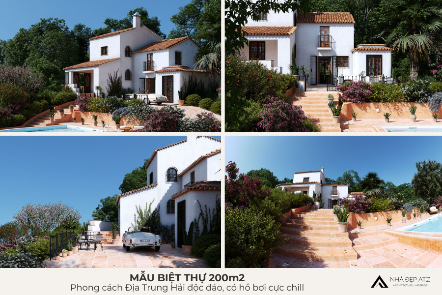 Mẫu biệt thự 200m2 đẹp