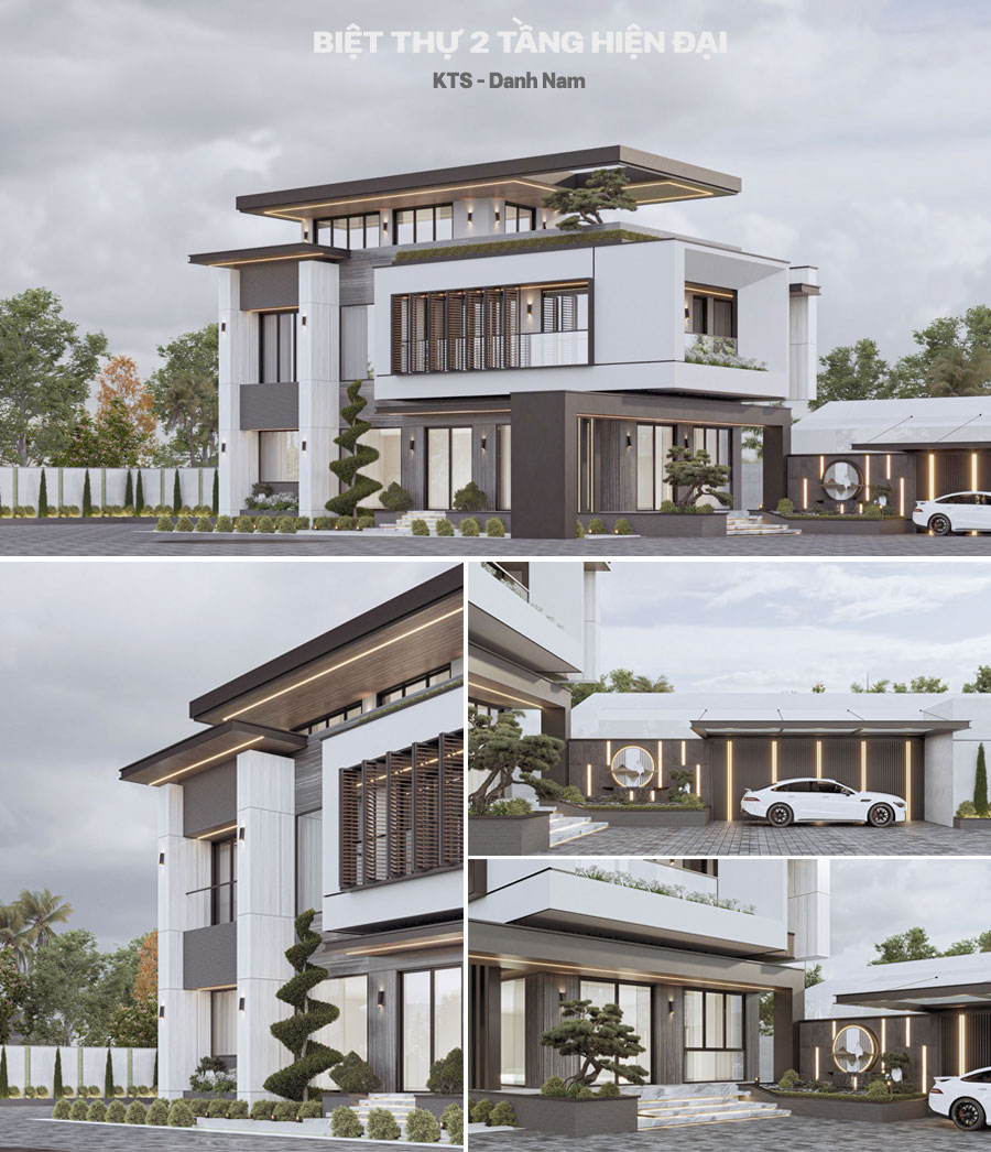 Mẫu nhà biệt thự 2 tầng hiện đại đẹp