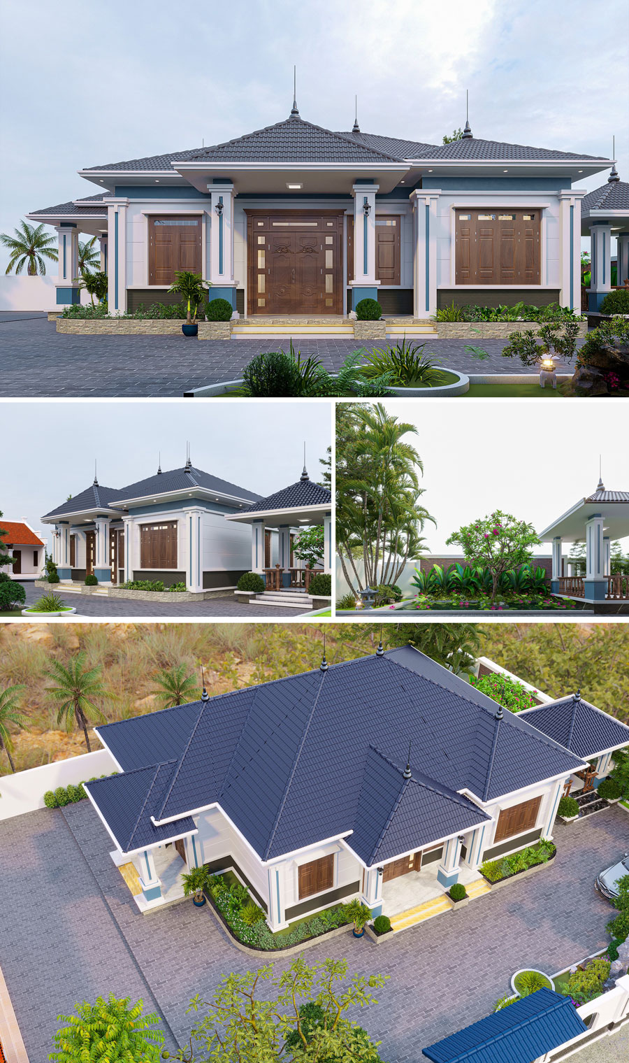 Mẫu thiết kế biệt thự vườn 1 tầng đẹp