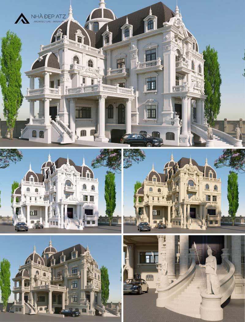 nhà biệt thự cổ điển 3 tầng
