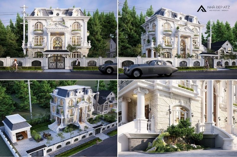 mẫu thiết kế biệt thự cổ điển 3 tầng