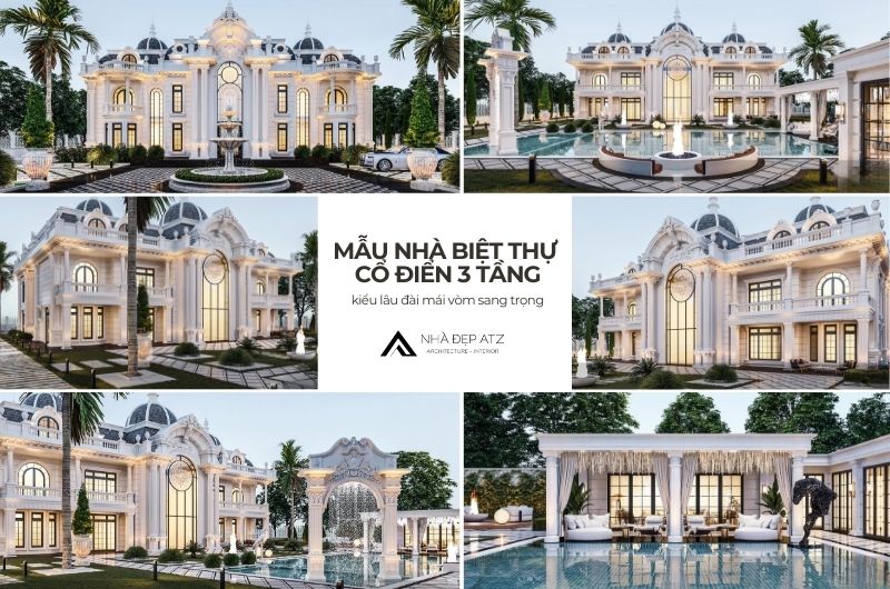 nhà biệt thự cổ điển 3 tầng